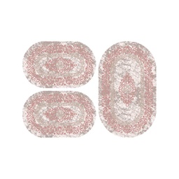 JAKARTA A2696 (Oval, ( O 80X130 + 2O 65X100 ), ECRU SHRINK_BOIS DE ROSE)