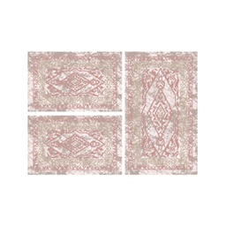 JAKARTA A2746 (Rectangulaire, ( T 80X130 + 2T 65X100 ), ECRU SHRINK_BOIS DE ROSE)