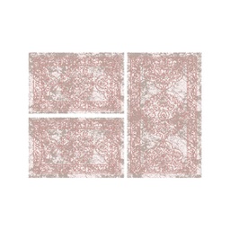 JAKARTA A2736 (Rectangulaire, ( T 80X130 + 2T 65X100 ), ECRU SHRINK_BOIS DE ROSE)