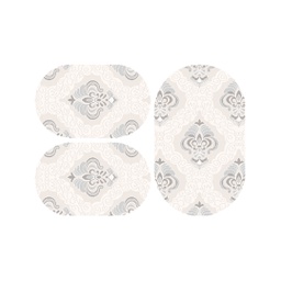 MADRID A0120 (Oval, ( O 80X130 + 2O 65X100 ), ECRU SHRINK - GRIS CLAIRE)