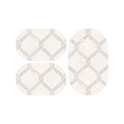 MADRID A0960 (Ovale, ( O 80X130 + 2O 65X100 ), ECRU SHRINK - GRIS CLAIRE)