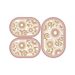 VALENCIA 76593 (Oval, ( O 80X130 + 2O 65X100 ), BOIS DE ROSE_CREME)