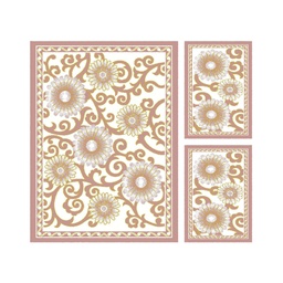 VALENCIA 76593 (Rectangulaire, ( T 160X220 + 2T 60X110 ), BOIS DE ROSE_CREME)
