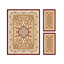 VALENCIA 92580 (Rectangular, ( T 160X220 + 2T 60X110 ), BORDEAUX_CREME)