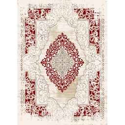 OZEL 96710 (Rectangulaire, 200X280, ECRU SHRINK / BORDEAUX)