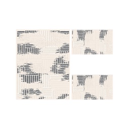 OZEL A1580 (Rectangular, ( T 100X130 + 2T 60X100 ), ECRU SHRINK  - GRIS FONCÈ)