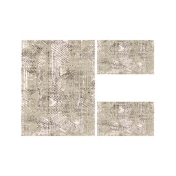 RIZE A3060 (Rectangulaire, ( T 100X130 + 2T 60X100 ), ECRU SHRINK_MARRON CAFE)