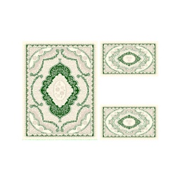 RIZE A3050 (Rectangulaire, ( T 100X130 + 2T 60X100 ), SHRINK_ECRUE_VERT_EMERAUDE)