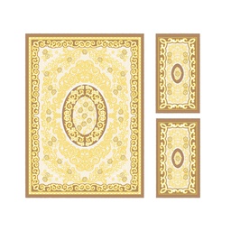 VALENCIA 92683 (Rectangulaire, ( T 160X220 + 2T 60X110 ), BRUN BEIGE_CREME)