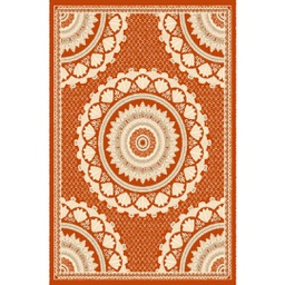 MELODIE 86620 (Rectangulaire, 190X275, BRIQUE FONCE - IVOIRE)
