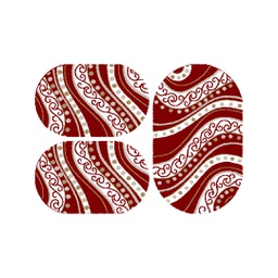 فالينسيا 82260 (بيضوي, ( O 80X130 + 2O 65X100 ), أحمر عنابي / قشدي)