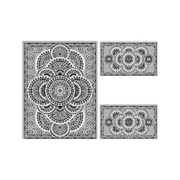 AZHAR A1820 (Rectangulaire, ( T 100X130 + 2T 60X100 ), GRIS CLAIRE)