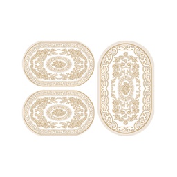 فالينسيا 9268B (بيضوي, ( O 80X130 + 2O 65X100 ), قشدي / قشدي)