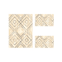MADRID A3790 (Rectangular, ( T 100X130 + 2T 60X100 ), ECRU SHRINK_BRONZE)