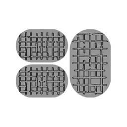 أولمبيا 61450 (مستطيل, ( T 80X130 + 2T 65X100 ), رمادي فاتح مع لمعة)