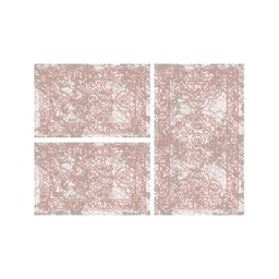 JAKARTA A2733 (Rectangulaire, ( T 80X130 + 2T 65X100 ), ECRU SHRINK_BOIS DE ROSE)