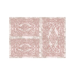 JAKARTA A2743 (Rectangulaire, ( T 80X130 + 2T 65X100 ), ECRU SHRINK_BOIS DE ROSE)