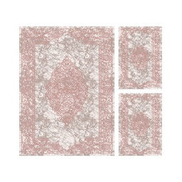 JAKARTA A2673 (Rectangular, ( T 160X220 + 2T 60X110 ), ECRU SHRINK_BOIS DE ROSE)