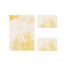 OZEL A3824 (Rectangulaire, ( T 100X130 + 2T 60X100 ), ECRU SHRINK - ECRU)