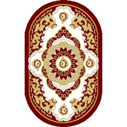 فالينسيا 93003 (بيضوي, 65X100, أحمر عنابي / قشدي)