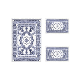 MERSIN A2105 (Rectangulaire, ( T 100X125 + 2T 100X55 ), ECRU SHRINK_BLEU NUIT)