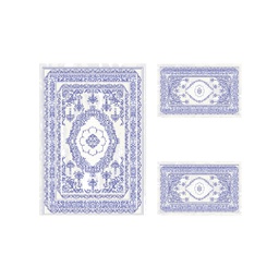 MERSIN A2105 (Rectangulaire, ( T 100X125 + 2T 100X55 ), SHRINK ECRU_BLEU VIOLACE)