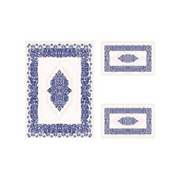 MERSIN 94805 (Rectangulaire, ( T 100X125 + 2T 100X55 ), ECRU SHRINK_BLEU NUIT)