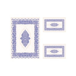 MERSIN 94805 (Rectangulaire, ( T 100X125 + 2T 100X55 ), SHRINK ECRU_BLEU VIOLACE)