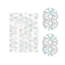 MADRID 99860 (Ensembles Variés, ( T 155X220 + 2O 90X55 ), ECRU SHRINK / BLEU TURQUOISE)