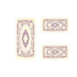OZEL 96710 (Rectangulaire, ( T 100X125 + 2T 100X55 ), ECRU SHRINK_VIOLET)