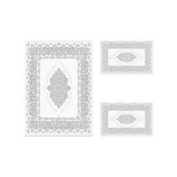 MERSIN 94805 (Rectangulaire, ( T 100X130 + 2T 60X100 ), ECRU SHRINK  - GRIS FONCÈ)