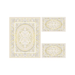 MERSIN A4530 (Rectangulaire, ( T 100X130 + 2T 60X100 ), ECRU SHRINK /BLANC CASSE)