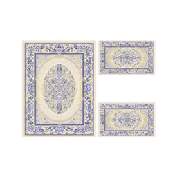 MERSIN A4530 (Rectangular, ( T 100X130 + 2T 60X100 ), SHRINK ECRU_BLEU VIOLACE)