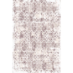 QAMAR A6231 (Rectangulaire, 200X275, BLANC CASSE SHRINK_MARRON CHOCO)