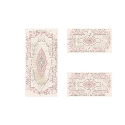OZEL 96710 (Rectangular, ( T 100X125 + 2T 100X55 ), ECRU SHRINK_BOIS DE ROSE)