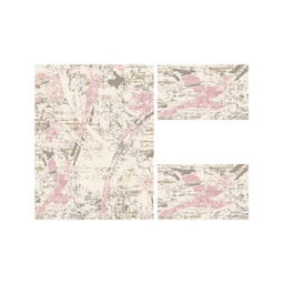 KILIS 9544P (Rectangular, ( T 160X220 + 2T 60X110 ), ECRU SHRINK_BOIS DE ROSE)