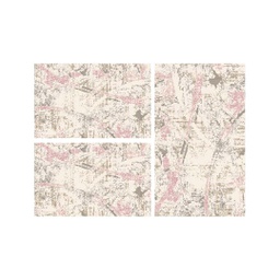 KILIS 9544P (Rectangular, ( T 80X130 + 2T 65X100 ), ECRU SHRINK_BOIS DE ROSE)