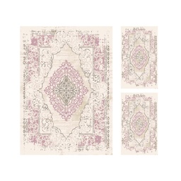 OZEL 96710 (Rectangulaire, ( T 160X220 + 2T 60X110 ), ECRU SHRINK_BOIS DE ROSE)