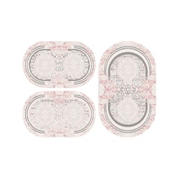 OZEL 96740 (Oval, ( O 80X130 + 2O 65X100 ), ECRU SHRINK_BOIS DE ROSE)