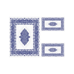 MERSIN 94805 (Rectangular, ( T 100X130 + 2T 60X100 ), ECRU SHRINK_BLEU NUIT)