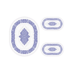 MERSIN 94805 (Ovale, ( O 100X130 + 2O 60X100 ), SHRINK ECRU_BLEU VIOLACE)