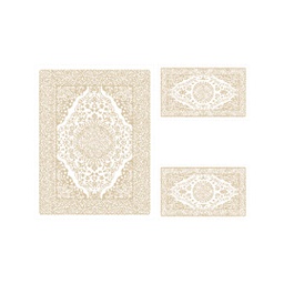 MERSIN A1890 (Rectangulaire, ( T 100X130 + 2T 60X100 ), BLANC CASSE SHRINK_BEIGE)