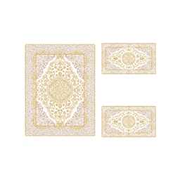 MERSIN A1890 (Rectangular, ( T 100X130 + 2T 60X100 ), BLANC CASSE SHRINK_MARRON MIEL)