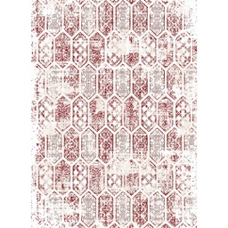 QAMAR A6230 (Rectangular, 200X275, ECRU SHRINK / BORDEAUX)