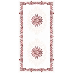 QAMAR A6610 (Rectangular, 200X400, ECRU SHRINK / BORDEAUX)