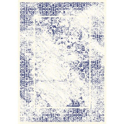 MANISA A4361 (Rectangulaire, 200X280, ECRU SHRINK_BLEU NUIT)