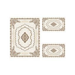 MANISA 71060 (Rectangulaire, ( T 100X130 + 2T 60X100 ), CREME SHRINK_MARRON CAFE)