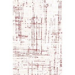 QAMAR A6640 (Rectangulaire, 160X230, ECRU SHRINK / BORDEAUX)