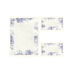 MANISA A436C (Rectangulaire, ( T 100X130 + 2T 60X100 ), SHRINK ECRU_BLEU VIOLACE)