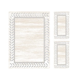 MANISA A4521 (Rectangulaire, ( T 160X220 + 2T 60X110 ), ECRU SHRINK  - GRIS FONCÈ)